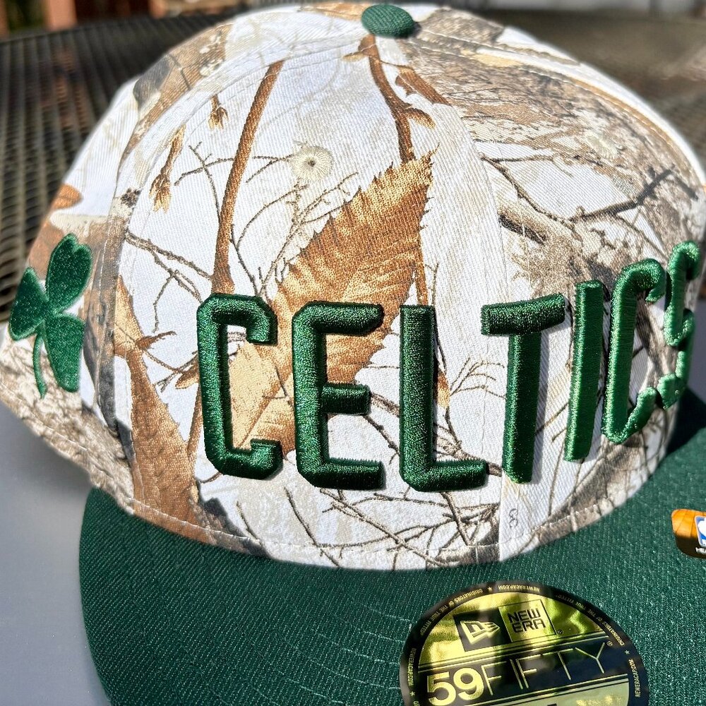 New Era Boston Celtics Realtree Edge Camo 59fifty NBA Logo Hat Fitted Cap jersey
